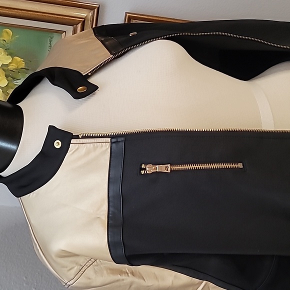 INC black and metallic gold track suit pants and jacket size large - Picture 5 of 16